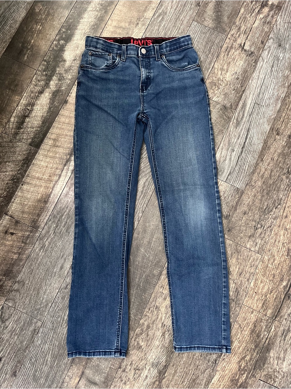 Levi's 514 Straight Fit Boys Jeans Elastic Logo Waist Size 16 Reg W28 L30
